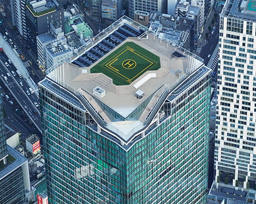 写真：Shibuya's highest peak, 229 meters above ground